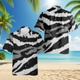 thumbnail image 2 of Netecom Grey Tiger Stripe Camouflage Hawaiian Shirt for Men, Vintage Style, Button Down Summer Beach Short Sleeve, S-5XL, 2 of 6