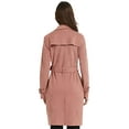 thumbnail image 5 of Giolshon Women's Faux Suede Trench Coat Classic Long Double Breasted Overcoat Belted Lapel Jacket Spring and Fall, 5 of 6