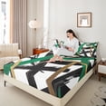 thumbnail image 4 of Homewish Minimalist Lines Full Size Sheets 4-Piece for Kids Children Teens,Abstract Geometric Stripes Breathable Bed Sheets,Mid Century Lightweight Sheet Sets,Ultra Soft Home Decor, 4 of 7