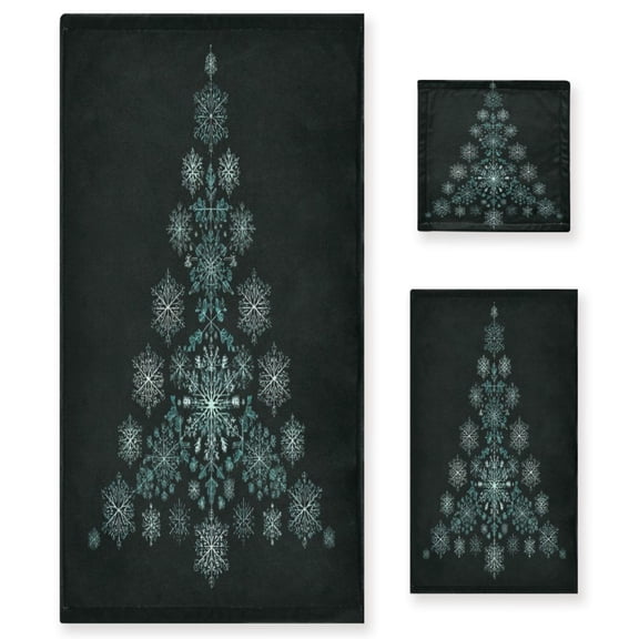 Three-Piece Towel Set Face Towel Towel Set Hand Towel Bath Towel Cotton Bath Towels Bath Towel Sets Hand Bath Towels Christmas Tree Cute