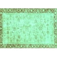 thumbnail image 1 of Ahgly Company Indoor Rectangle Abstract Turquoise Blue Modern Area Rugs, 2' x 5', 1 of 4