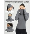 thumbnail image 2 of BALEAF Thermal Long Sleeve Shirts for Women Turtleneck Base Layer Top Warm Fleece Winter Clothes Cold Weather Gear with Neck Gaiter Gray 2XL, 2 of 7