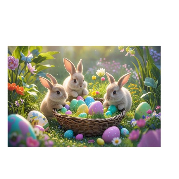 Alfombra de terciopelo suave con diseño de conejito de Pascua. Ambiente festivo. Decoración bonita. Una alfombra imprescindible para un hogar acogedor. 40 x 60 cm. A
