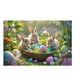 thumbnail image 1 of Alfombra de terciopelo suave con diseño de conejito de Pascua. Ambiente festivo. Decoración bonita. Una alfombra imprescindible para un hogar acogedor. 40 x 60 cm. A, 1 of 4