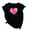 Black, variant on XFHLMJFF Oversized Tshirts for Women Basic Large Cotton Love Printed Classic Tee Shirts