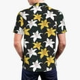 thumbnail image 4 of Daiia Lilies Flowers Pattern Men’s Polo Shirts,Solid Deck Shirt,Classic Fit, Breathable Cotton Polo for Casual and Sport Wear-4X-Large, 4 of 9
