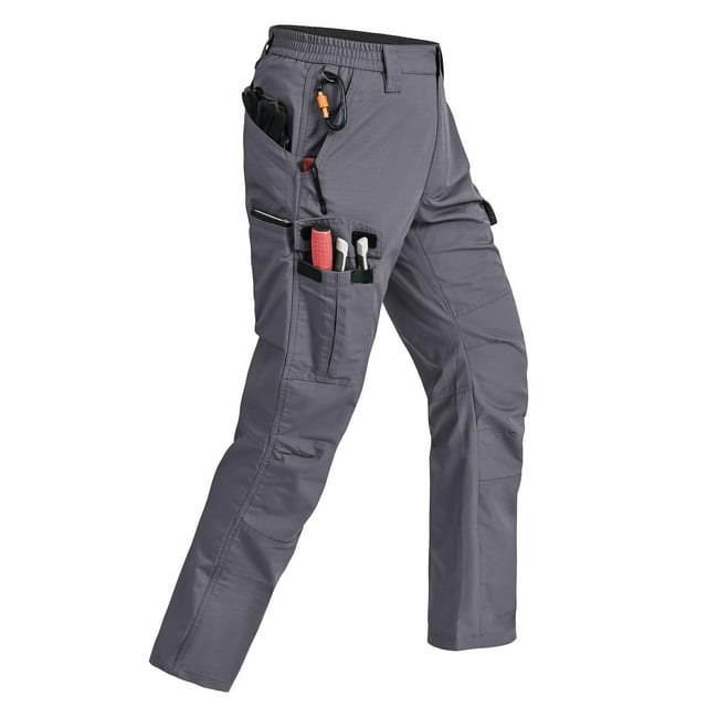 Pantalones de trabajo Rapoo Tactical Cargo para hombre, grises, 40 x 34