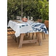 thumbnail image 2 of Navy Blue Eucalyptus Leaves Outdoor Tablecloth - 60x102 Inch Rectangle Dining Table Cover, Retro Country Leaf Botanical Waterproof Outdoor Table Cloth with Umbrella Hole & Zipper for Picnic/Patio, 2 of 7