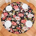thumbnail image 2 of Pioneer Flower Floral Print Pattern Round Fitted Tablecloth with Elastic Edge,Dining Table Cover Waterproof,Outdoor Round Tablecloth for Camping,Dining,Indoor and Outdoor, 2 of 7