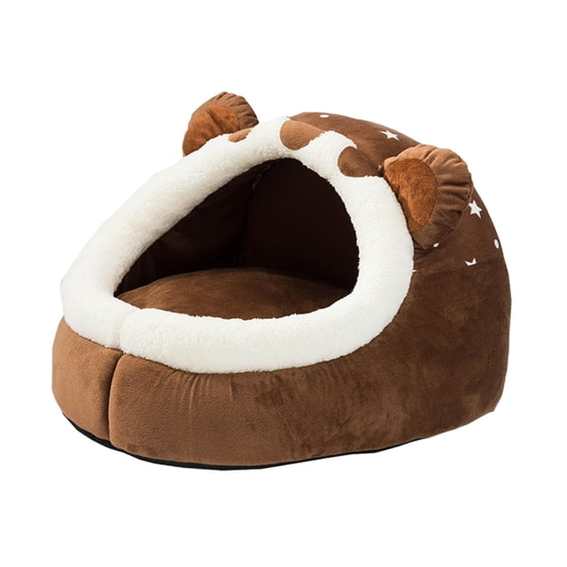 Cama para Perros Jinwen cama cálida para mascotas suave y cálido invierno Marrón nido lavable