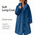 thumbnail image 2 of Smsaxvxz Women's Winter Coat Casual Trench Fleece Long Collared Warm Jacket with Pockets Blue M, 2 of 6