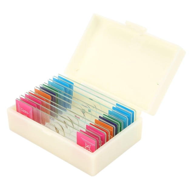 Oubit Lame de Microscope Biologique, 10 Pcs Lame de Microscope Spécimen de Lame de Microscope Biologique Spécimens de Section Biologique Expérience Inégalée