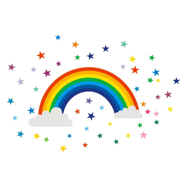 JJKBVCLO Rainbow Home Bedroom Decal Mural Art Vinyl Sign Sticker Wall Sticker