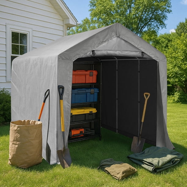 Ktaxon 8'x12' Metal Carport, Heavy Duty Outdoor Car Tent with
