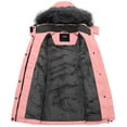 thumbnail image 5 of ZSHOW Girls' Winter Coat Windproof Winter Jacket Warm Long Puffer Jacket Coral Pink 10/12, 5 of 10