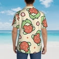 thumbnail image 6 of Kll Men'S Hawaiian Shirt Short Sleeve Button Down Beach Shirts-Frog Hold Strawberry, 6 of 8