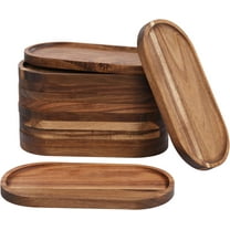 12 Pcs Wooden Serving Tray for Food Appetizer 10 inch Serving Platter Oval Serving Board Cheese Fruit Cake Dessert Snack Platter Tray