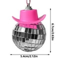 thumbnail image 2 of Disco Cowboy Hat Car Rearview Hanging Ornament Shiny Reflective Decorative Charm Accessory for Vehicle Interior, 2 of 6