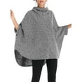thumbnail image 4 of YouLoveIt Womens Sweater Top Coat Turtleneck Poncho Sweater Knitted Poncho Pullovers Sweater Pullover Shawl Wrap Oversize Sweater Pullover Wrap Coats Tops, 4 of 8