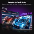 thumbnail image 5 of KOORUI 27" Gaming Monitor, FHD 1080p, 240Hz, FreeSync, HDMI/DP, Frameless, Wall-Mountable, Black, GN02, 5 of 7