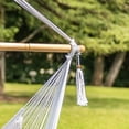 thumbnail image 6 of Hanging Chair Caribbean Swing Chair Hammock Chair w/Soft-Spun Cotton Rope, 40" Hardwood Spreader Bar Wide Seat, Max 300 Pounds, for Indoor Outdoor Garden Yard, White, 6 of 17