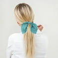 thumbnail image 2 of Diadema para el pelo de un solo color con flores, de tela de satén, con cinta de colores, diadema grande, diadema con orejas de conejo, 2 of 2