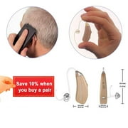 EasyCharge-Pro Programmable Rechargeable Hearing Amplifier Aid | FDA BTE hearing aid assist personal amplifier PSP with miracle sound - Pair - Beige EarCentric