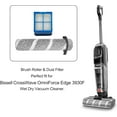 thumbnail image 2 of Roller Brushes & HEPA Filters Replacement Kit for BISSELL CrossWave OmniForce EDGE, 3930F, 3933, 3930 Cordless Multi-Surface Hard Floor Cleaner Wet Dry Vacuum - 2 Brush Rollers, 2 Filters Accessories, 2 of 7