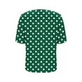 thumbnail image 6 of Staron Women's Casual V-Neck Ruffle Short Sleeve T-Shirt Top Fashion Basic Comfy Loose Blouse, Green L, 6 of 7