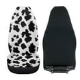 thumbnail image 4 of Uorisanigo 2PCS Cow Print Car Seat Covers for Front Seats, Furry Fuzzy Fluffy Seat Cover, Universal Vehicle Split Cushion Cover, Driver Interior Accessories for Car, Truck, SUV, 4 of 7