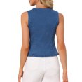 thumbnail image 3 of INSPIRE CHIC Jean Vest Top for Women V Neck Tie Front Sleeveless Waistcoat Denim Vests XL Blue, 3 of 6