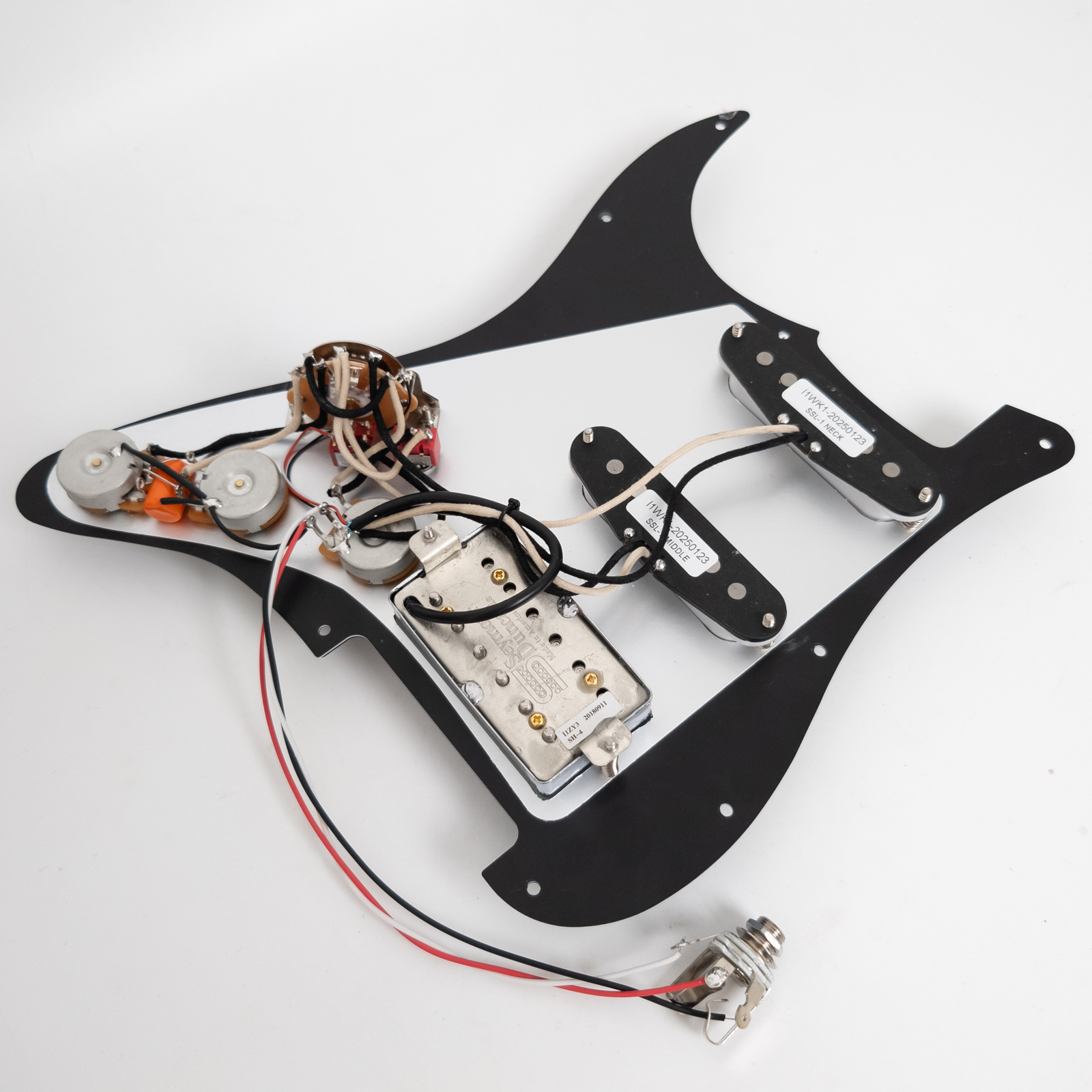 Guitar Prewired Loaded Pickguard, with SSH Alnico 5 Humbucker Pickups, Coil Splitting, for Fender USA/Mexico Strat Electric Guitar Replacement Parts
