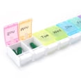 thumbnail image 4 of Rainbow 7-Day Push Button Tablet Pastillero Contenedor Almacenamiento Pastillero Dispensador, 4 of 9
