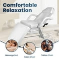 thumbnail image 4 of Massage Tattoo Chair Esthetician Bed with Beauty Basket, Professional Braiding Rack Salon Spa Equipment for Facial Beauty Eyelash Extensions Barber Waxing Microblading, White, 4 of 8