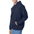 thumbnail image 3 of Hanes EcoSmart Hooded Pocket Sweatshirt, Men's Long Sleeve Pullover Fleece, Navy, 2XL, 3 of 5