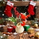 thumbnail image 4 of xihome Adorno de lino con bayas rojas, nochebuena artificial, piña, decoracin de rbol de Navidad, 4 of 6