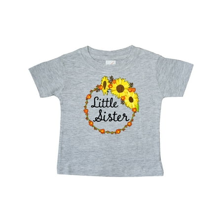 

Inktastic Little Sister Sunflower Wreath Gift Baby Boy or Baby Girl T-Shirt