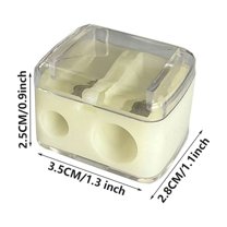 Beautynvta Pencil Sharpeners, Manual Double Hole Pencil Sharpener with Lid, Portable Small Pencil Sharpener for Colored Pencils, Home and Office, White