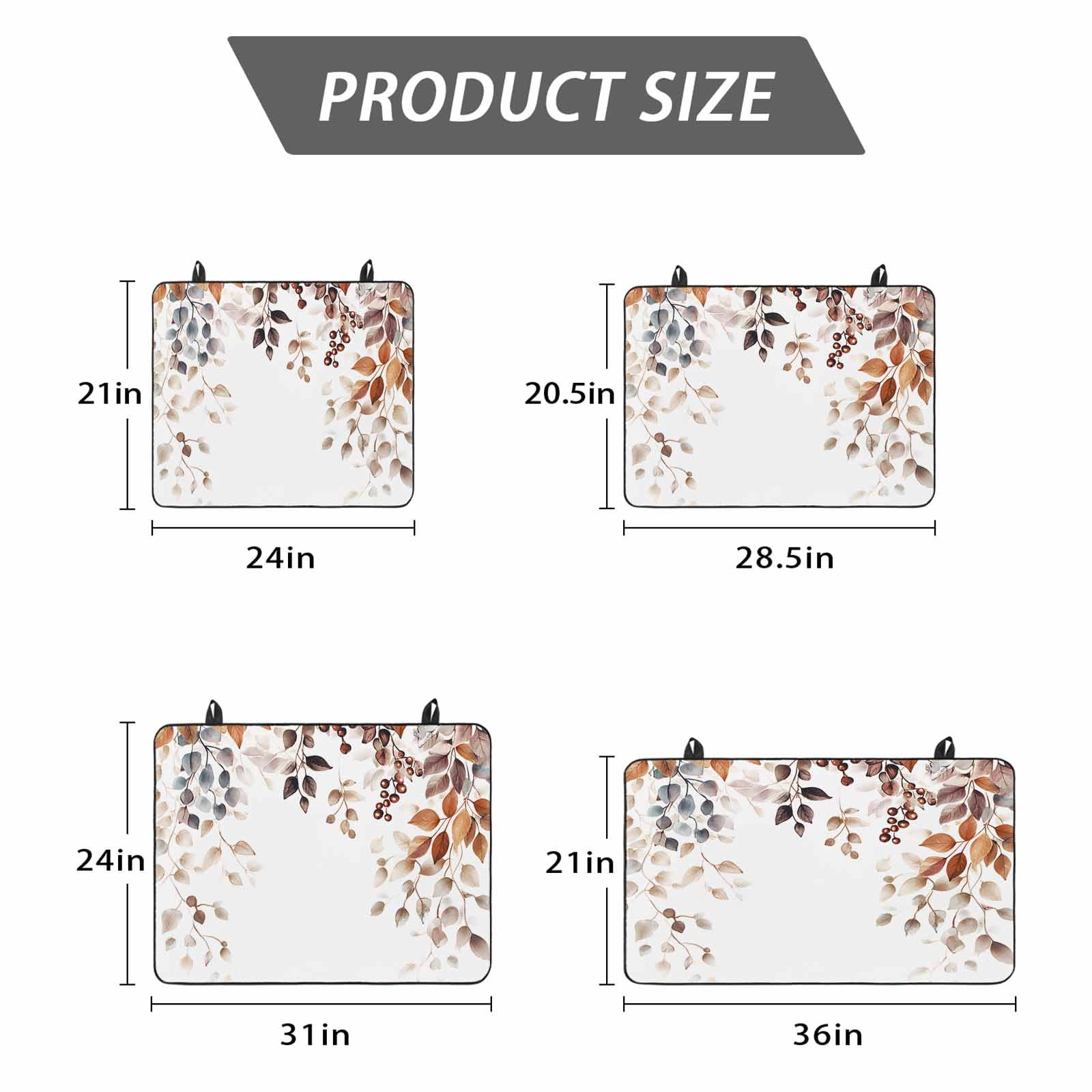 Eucalyptus Leaves Stove Top Cover for Electric Stove, Heat-proof & Non Slip Glass Top Stove Cover Protector, Orange Blue Botanical Vintage Kitchen Flat Cooktop Rubber Mat 24x21 Inches