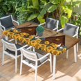 thumbnail image 2 of Sunflowers Roosters Table Cloths for 6 Foot Rectangle Tables, Vintage Farmhouse Farm Countryside Patio Waterproof Elastic Fitted Tablecloths, Washable Rectangular Table Cover for Camping, 2 of 8