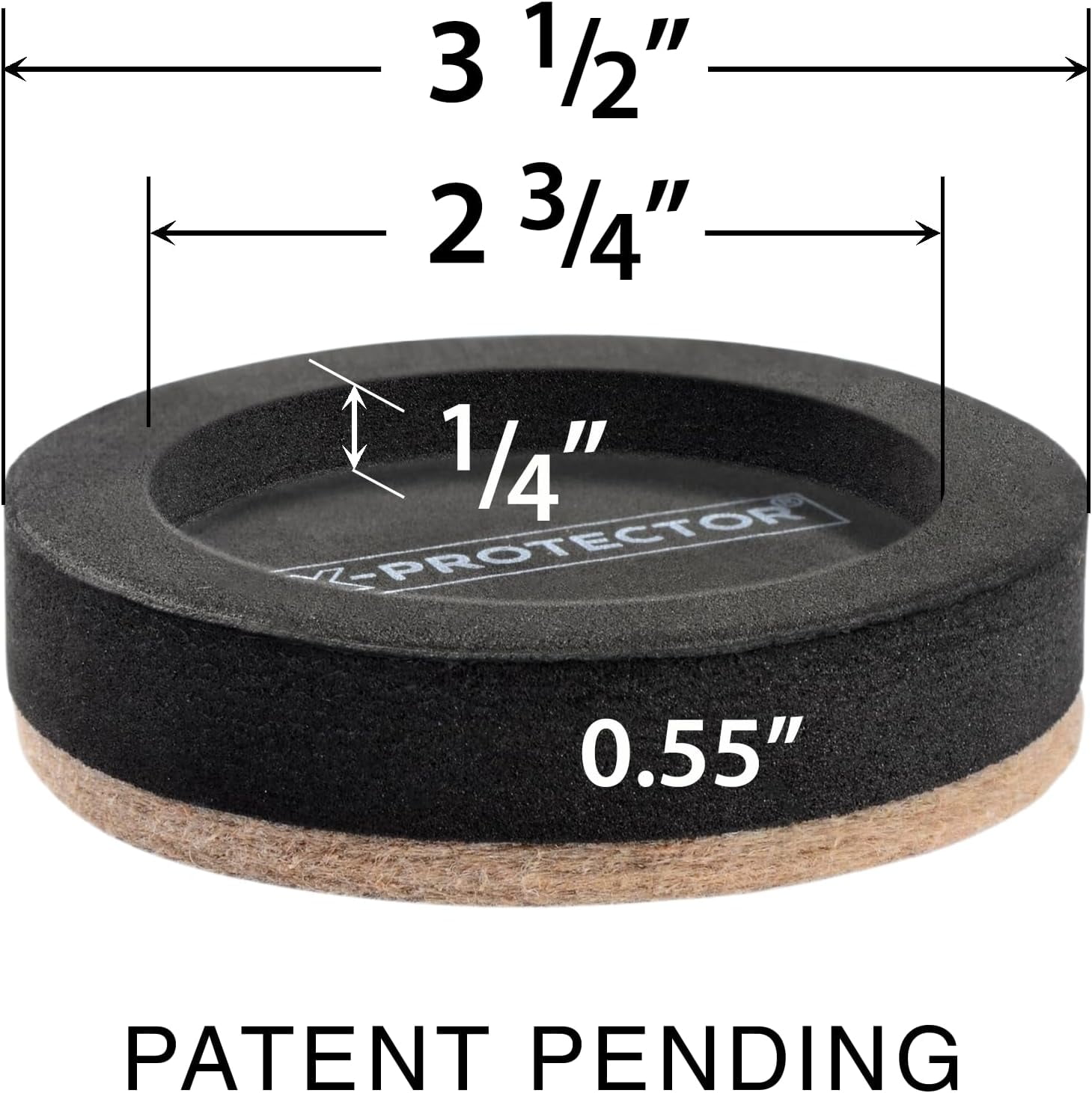 Felt Furniture Sliders for Hardwood Floors 16 PCS 3 ½” - Slider with Unique Design Heavy-Duty Movers Hard Surfaces Move Your Easily!