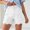 White, variant on Women's High Waist Scalloped Hem Denim Shorts A-Line Relaxed Fit Shorts for Women Light Blue S
