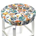 thumbnail image 3 of Balery Abstract Plants Mushroom Deer Round Bar Stool Seat Covers Velvet Fabric Adjustable Protects from Scratches and Stains for 14-17 Inch Chair-12 inch, 3 of 7