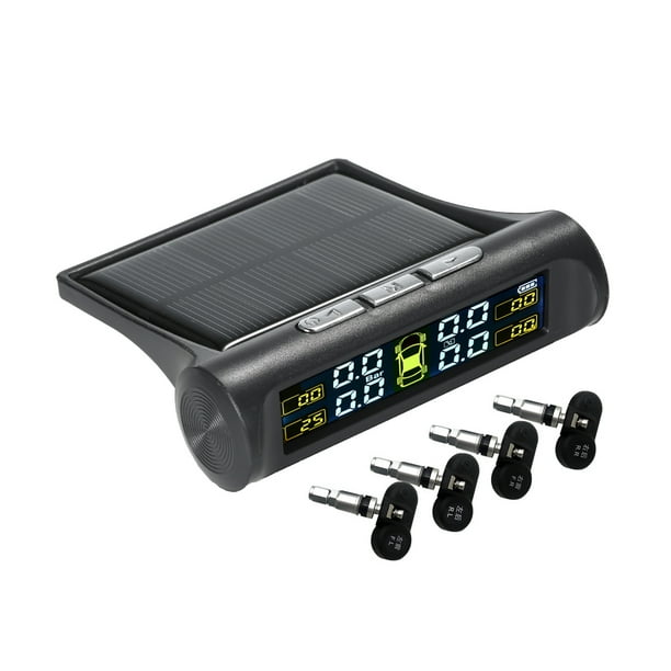 MIXFEER TPMS Tire Pressure Monitoring System Solar Power Wireless Car Alarm System LCD Display