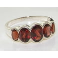 thumbnail image 5 of LBG British Made Solid 9k White Gold Natural Garnet Womens Band Ring - 33 size options - Size 10.25, 5 of 6