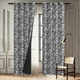 thumbnail image 4 of Vargottam Elegant Abstract Leaf Pattern Curtains - Set of 2 Whiteout Panels, 42 x 90 Inches - Noise Reducing & Energy-Efficient Room Darkening Window/Door Drapes for Modern Home Decor - White, 4 of 9