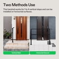 thumbnail image 5 of VIVOSUN Outdoor Handrail, 54" x 36" Fits 1-4 Steps, Wrought Iron Stair Railing with Curved Ends, One-Step Assembly, Black, 5 of 8