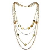 Multi Layered Long Disc Necklace