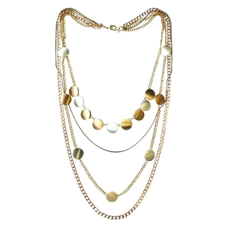 Multi Layered Long Disc Necklace