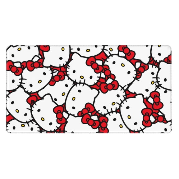 Extra Large Gaming Mouse Pad Non-Slip Rubber Hello Kitty Mousepad with Stitched Edges Desk Pad Mat for Office Home 15.8x29.5 in
